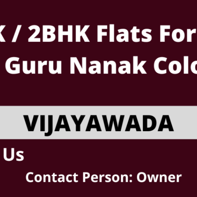 3BHK / 2BHK Flats For Rent at Guru Nanak Colony, Vijayawada.