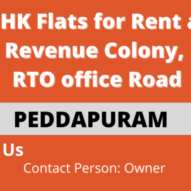 3BHK Flats for Rent at Revenue Colony, Peddapuram