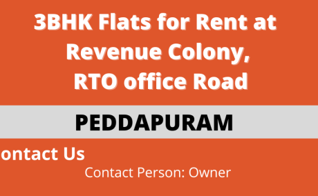 3BHK Flats for Rent at Revenue Colony, Peddapuram