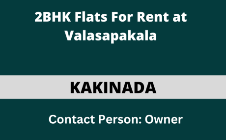 2BHK Flats For Rent at Valasapakala, Kakinada